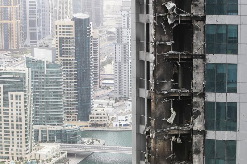 The exact cause of Saturday’s Torch tower blaze is yet to be determined. Jeffrey E Biteng / The National