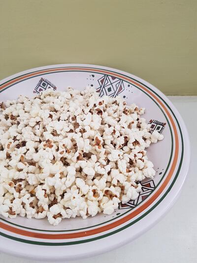 The authors attempt at home made popcorn. Photo by Sarah Maisey