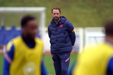 England manager Gareth Southgate during a training session at St George's Park, Burton-upon-Trent. Picture date: Thursday November 11, 2021.