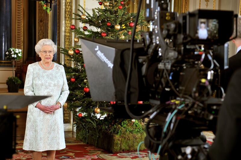The queen records her Christmas message in 3D for the first time in 2012. Getty
