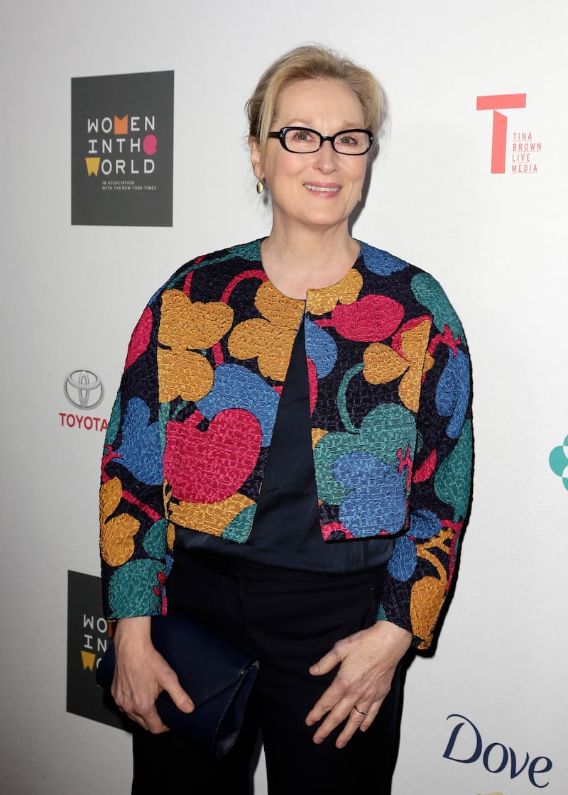 epa04716862 US actress Meryl Streep arrives to the Sixth Annual Women in the World Summit at the David H. Koch Theater at Lincoln Center in New York, New York, USA, 22 April 2015.  EPA/JASON SZENES