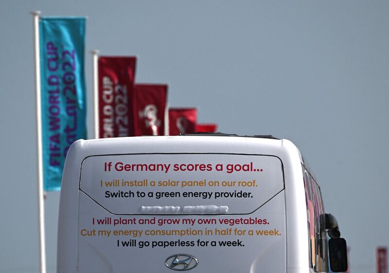 The German national football team leaves its base camp in Al Shamal, north of Doha. AFP