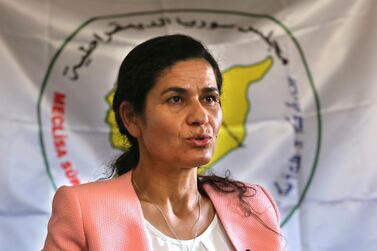 Ilham Ahmed, the co-president of the Syrian Democratic Council, visited in Washington to discuss the US troop pullout. AP Photo
