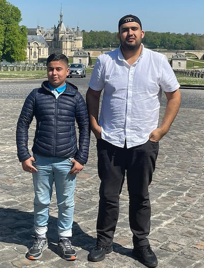 Qamar Jabarkhyl, right, during a visit to France to see his cousin 11-year-old Afghan refugee Obaidullah Jabarkhyl. PA