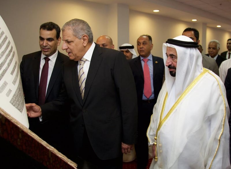 Sharjah Ruler Sheikh Dr Sultan bin Muhammad Al Qasimi opens a national archives building in Fustat, Egypt. Wam