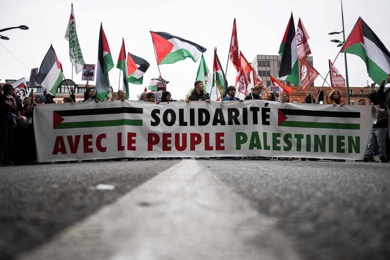 A demonstration for peace in Gaza organised in Toulouse, south-western France, on November 11.