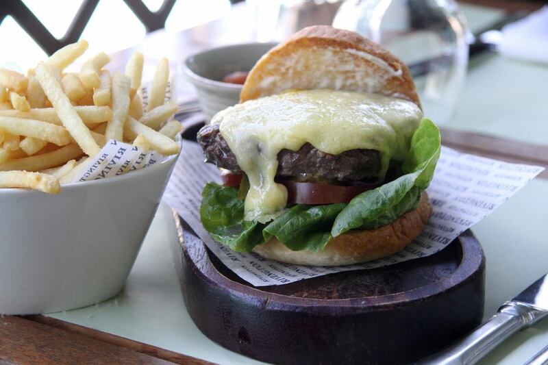 Chef Chris Lester serves this Angus rump beef burger with a Welsh rarebit or applewood-smoked cheddar topping at The Rivington Grill. The Rivington Grill