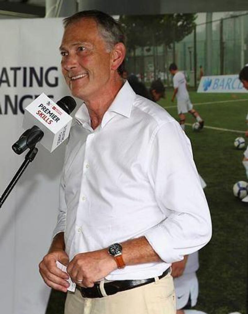 Richard Scudamore, Chief Executive of the Premier League speak during the Barclays Asia Trophy Premier League Community Festival at on July 25, 2013 in Hong Kong, Hong Kong. (Photo by Robert Cianflone/Getty Images for FA Premier League)