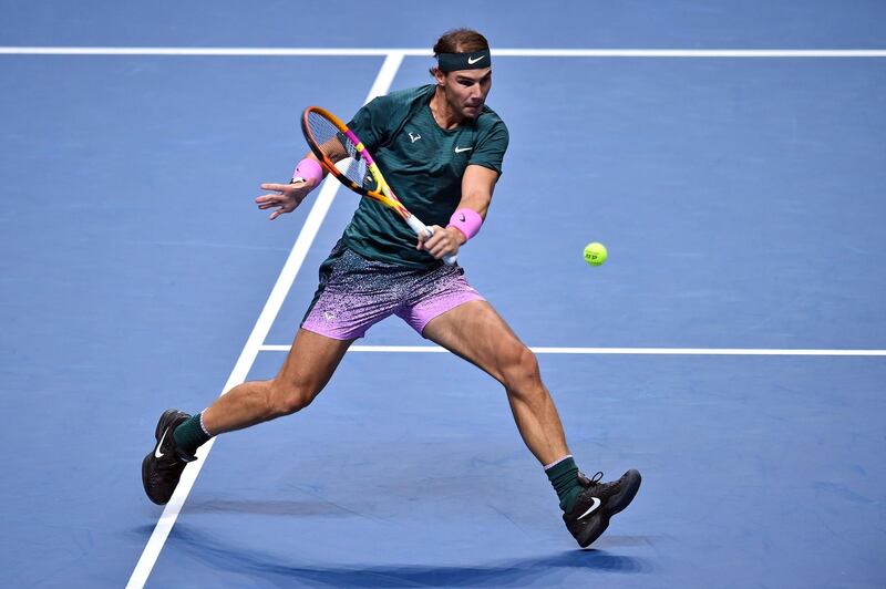 Spain's Rafael Nadal returns against Austria's Dominic Thiem. AFP