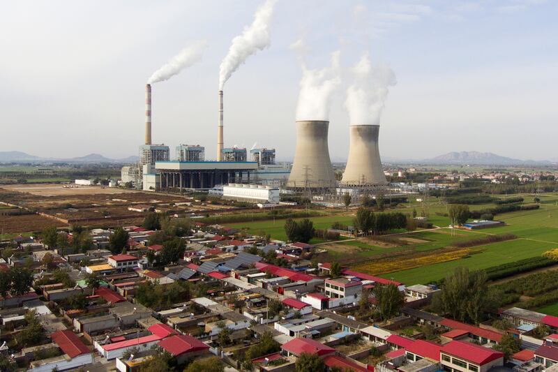 Guohua Power Station, a coal-fired power plant, in Dingzhou, China. Carbon credits have been discussed at Cop28. AP