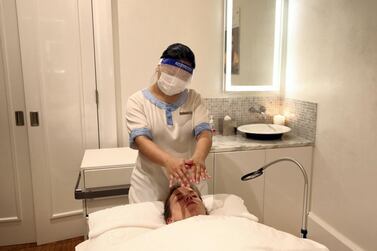 Sherylle gives a facial at ShuiQi Spa & Fitness Centre. Chris Whiteoak / The National