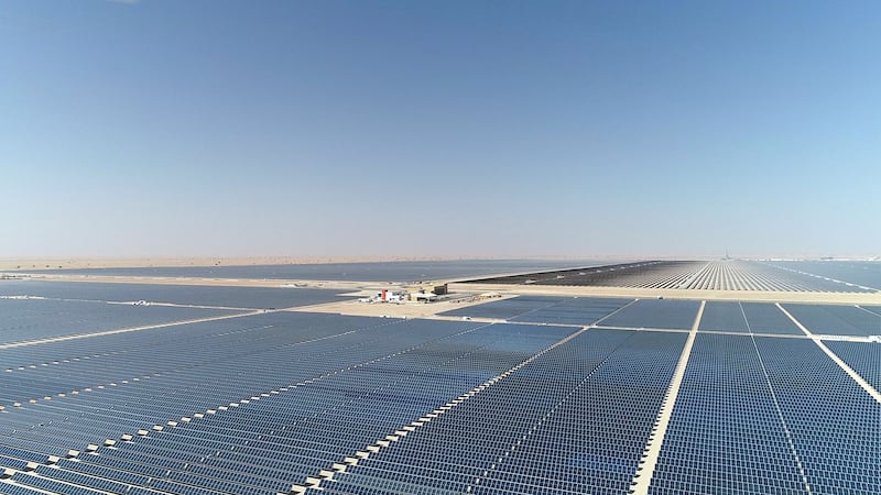 Dubai's Mohammed bin Rashid Al Maktoum Solar Park. The UAE is drawing up a comprehensive roadmap to position itself as an exporter of hydrogen, which can be produced from both renewable energy and natural gas. Photo: Dewa