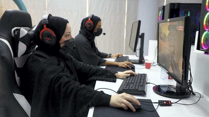 Screenshots for a video she's done about an all-girls gaming lounge in Abu Dhabi. Photo: Wajod Alkhamis / The National 