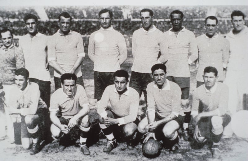 The Uruguayan football team in 1930. Getty Images