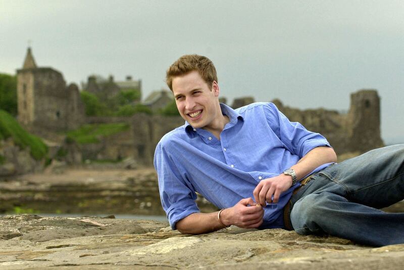 2003: Prince William poses on the pier at St Andrews, where he attended university, in Scotland. Getty Images