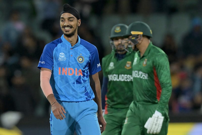 India's Arshdeep Singh kept his cool in the last over to secure victory over Bangladesh at the T20 World Cup in Adelaide on Wednesday, November 2, 2022. AFP