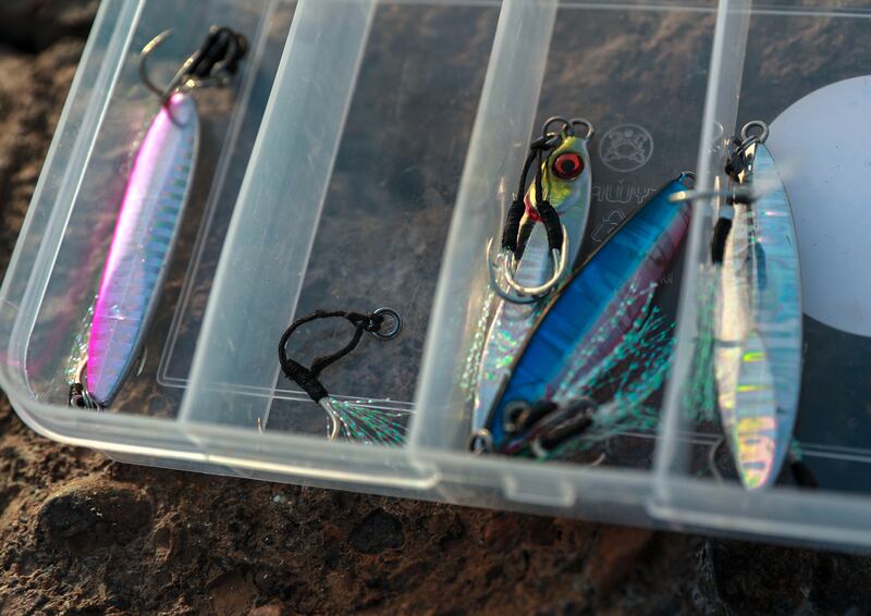 A selection of lures used to attract different species of fish.