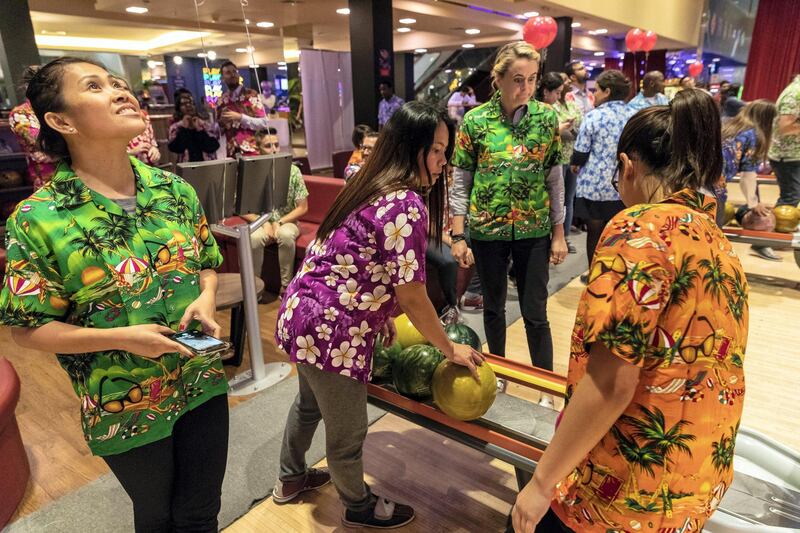 DUBAI, UNITED ARAB EMIRATES. 08 MAY 2018. Weekender-style landscape images of Dubai Bowling Center. (Photo: Antonie Robertson/The National) Journalist: Ellen Fortini. Section: Weekend.