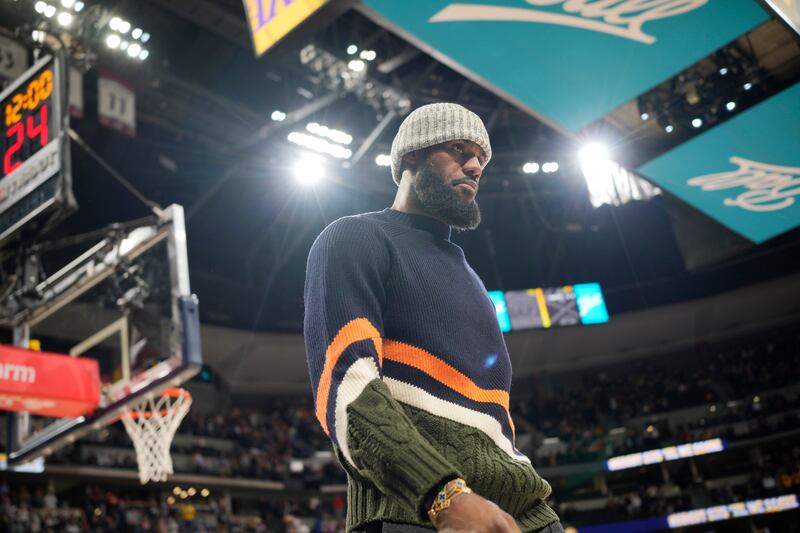 LA Lakers forward LeBron James during the game against Denver Nuggets. AP