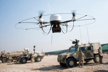 A Mikado drone used by German troops at Camp Marmal in Mazar-e-Sharif in December 2013. Drones have long been used in Afghanistan's conflict, especially by US forces, but are now being adopted by Taliban insurgents. AFP