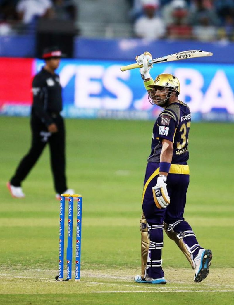 Robin Uthappa took the initiative for Kolkata Knight Riders. Pawan Singh / The National 