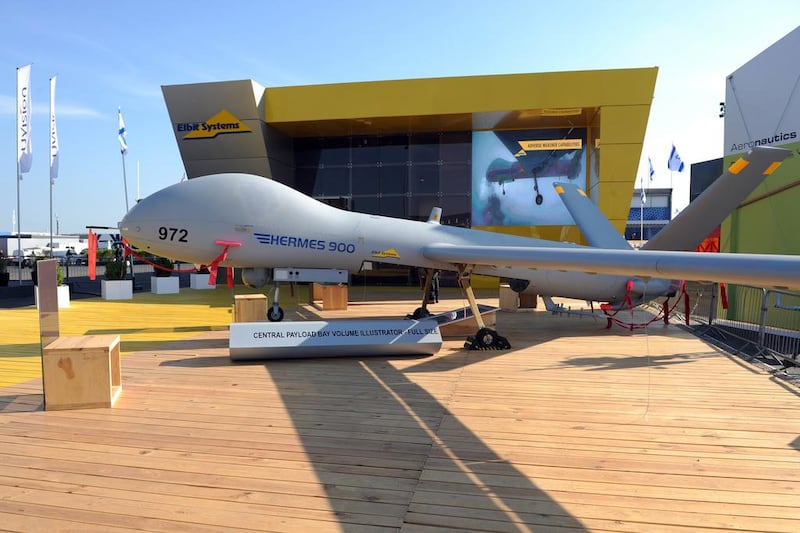 An Elbit Systems multi-role long-range UAV Hermes 900 drone similar to the one that crashed. AFP