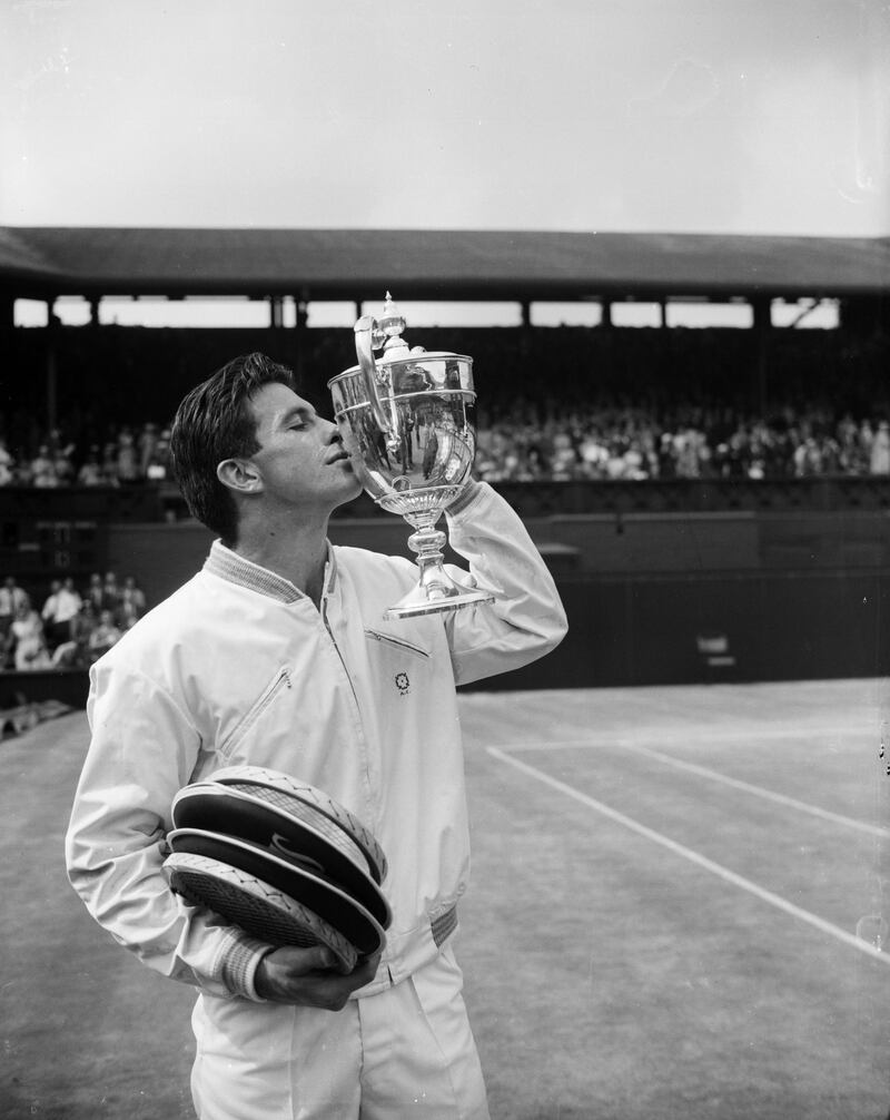 4th July 1958:  Australian tennis player Ashley Cooper after winning the Men's Singles Final at Wimbledon.  (Photo by Douglas Miller/Keystone/Getty Images)
