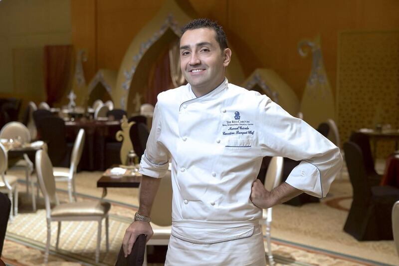 Manuel Caceido, an executive banquet chef at the The Ritz-Carlton DIFC, is the culinary mastermind behind the hotel’s high-profile events, including iftars, weddings for up to 1,000 guests, and corporate parties and banquets. Antonie Robertson / The National