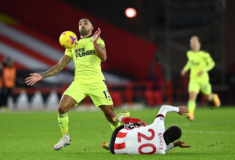 Callum Wilson - 6: An isolated figure up front even before the sending off. Headed good chance wide after 29 minutes and lobbed ball into net before half-time – but only having bulldozed through last man Bogle first for obvious free-kick. Headed chance straight at Ramsdale in last five minutes. PA