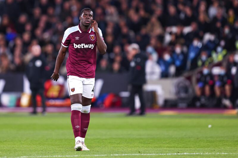 Kurt Zouma during the Premier League match between West Ham United and Watford at London Stadium on February 08. Getty Images