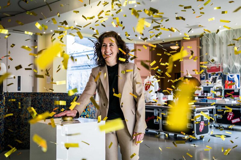 Minister Ingrid van Engelshoven opens the National Museum Week in the Groninger Museum in Groningen, The Netherlands. The museum is one of the 17 museums that are allowed to open temporarily to investigate the use of rapid tests in the cultural sector. EPA