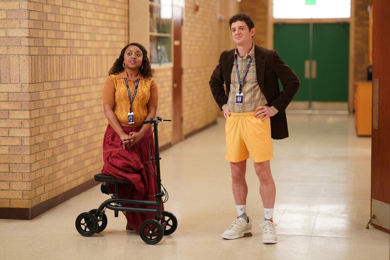 Quinta Brunson and Chris Perfetti in 'Abbott Elementary'. Photo: ABC 