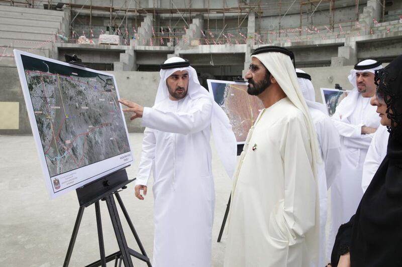 Sheikh Mohammed bin Rashid reviews infrastructure projects during east coast visit. Wam