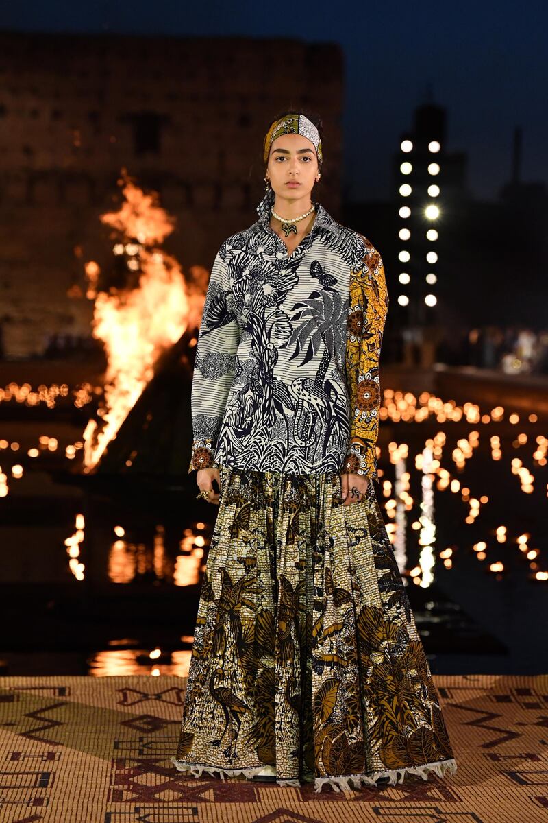 A model walks the runway during the Christian Dior Cruise 2020 show. Getty Images