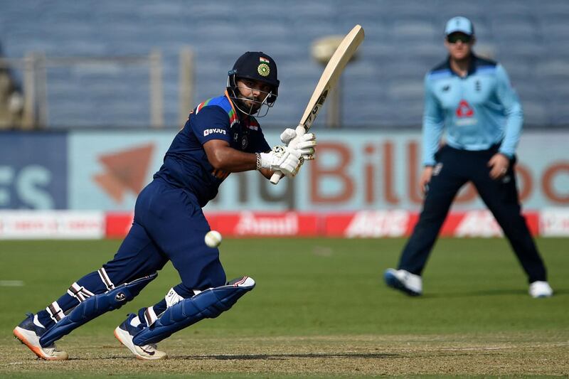 India's Rishabh Pant hit 78 against England in the third ODI. AFP