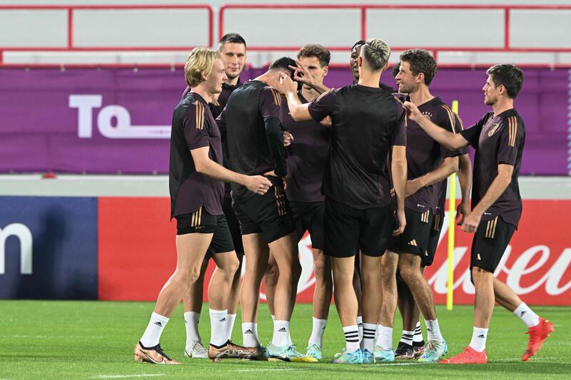 Germany players take part in a training session at the Al Shamal Stadium. AFP