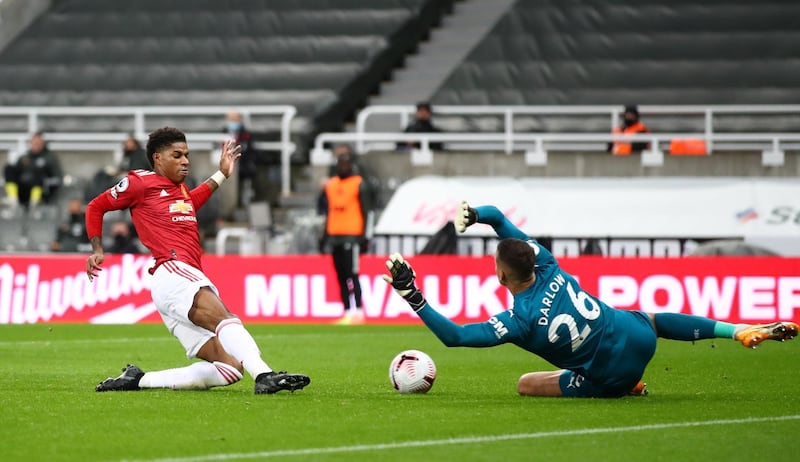 Marcus Rashford - 9: Worked hard in the No 9 role and receives ball on half turn more. Lively, direct and quick. Needs to get closer to goal, but won penalty. Beautiful flick to set up the second – and the third. Then he scored the fourth after a superb first touch. Deserved it. Reuters