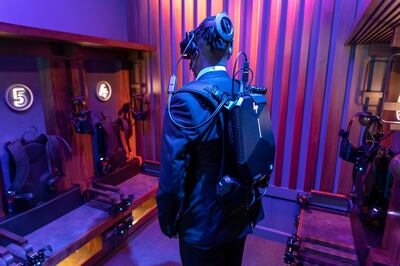 The kit for 'MIB: First Assignment' includes a VR backpack. Antonie Robertson / The National