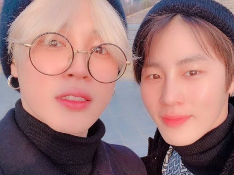 Ha Sung-woon and BTS's Jimin. Photo: Instagram / gooreumseng