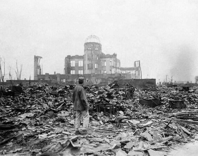 The aftermath of the US atomic bomb in Hiroshima, Japan. Stanley Troutman / AP