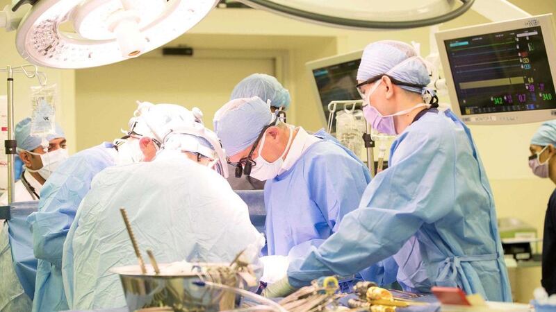 Surgeons perform a heart operation at Cleveland Clinic Abu Dhabi. Photo: Cleveland Clinic Abu Dhabi