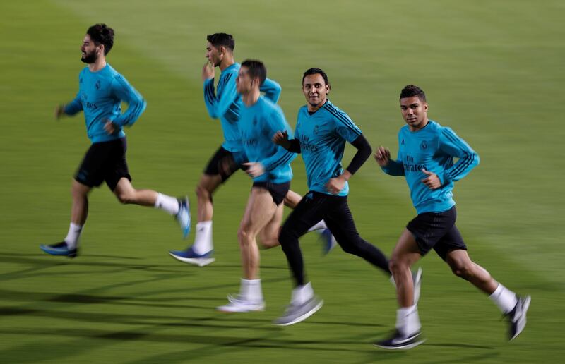 Real Madrid's Casemiro with teammates during training. Matthew Childs / Reuters