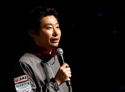 Ispace founder Takeshi Hakamada at the live event for the lunar landing attempt. Reuters 