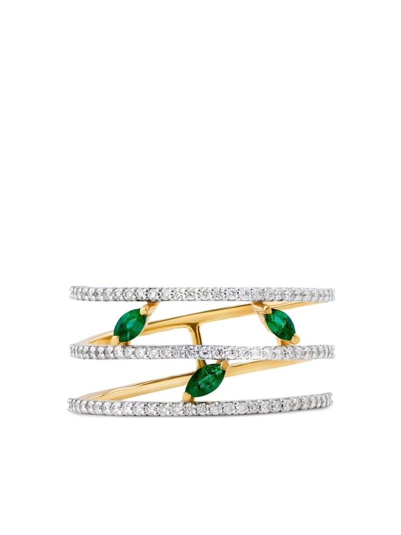 Julia emerald and diamond ring in 18 karat gold, Dh10,919, House of Meraki at Net-A-Porter. Photo: Net-A-Porter