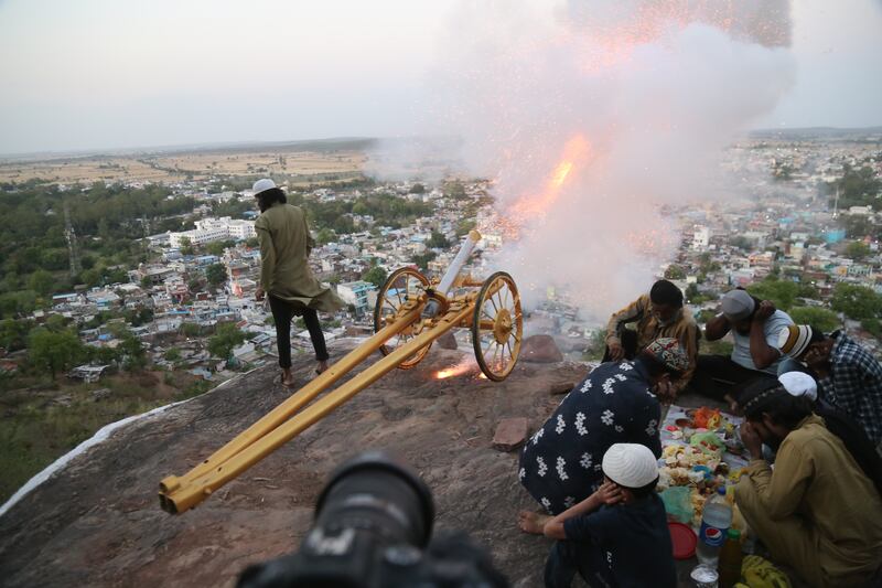 The sound of a 200-year-old cannon has long been alerting worshippers in Raisen, Madhya Pradesh, to start and end their daily Ramadan fasting, in India. All photos: Gagan Nayar for The National