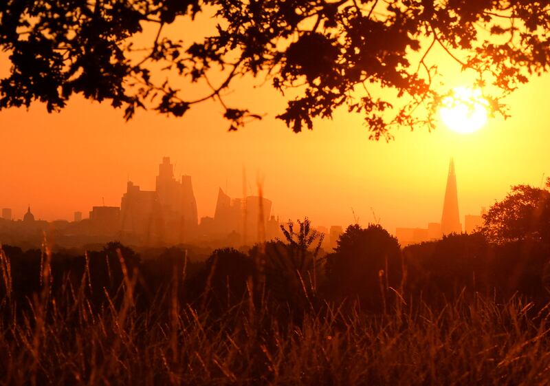 The sun rises above the London skyline on Thursday morning. Reuters
