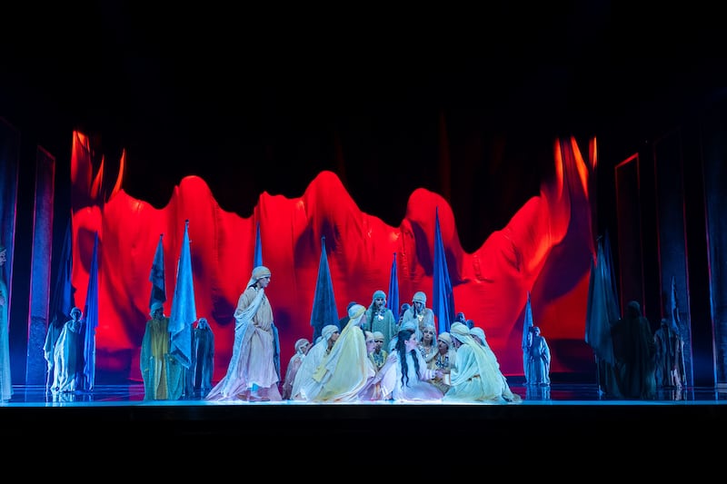 Saudi Arabia’s first grand opera Zarqa Al Yamama made its debut at the King Fahad Cultural Centre in Riyadh. All photos: Opera Hwadi