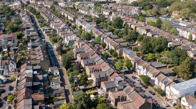 Houses in east London. About 800,000 fixed-rate deals are ending in the second half of 2023. EPA