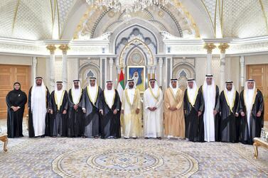Sheikh Mohammed bin Rashid, Vice President and Ruler of Dubai, meets with a number of new UAE ambassadors to countries across Europe, Africa and the Middle East. Courtesy Wam    