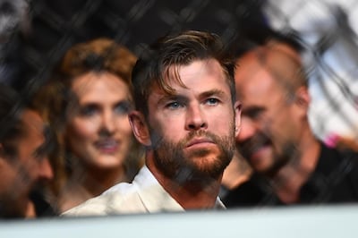 MELBOURNE, AUSTRALIA - FEBRUARY 10: Chris Hemsworth sits ringside during UFC234 at Rod Laver Arena on February 10, 2019 in Melbourne, Australia. (Photo by Quinn Rooney/Getty Images)